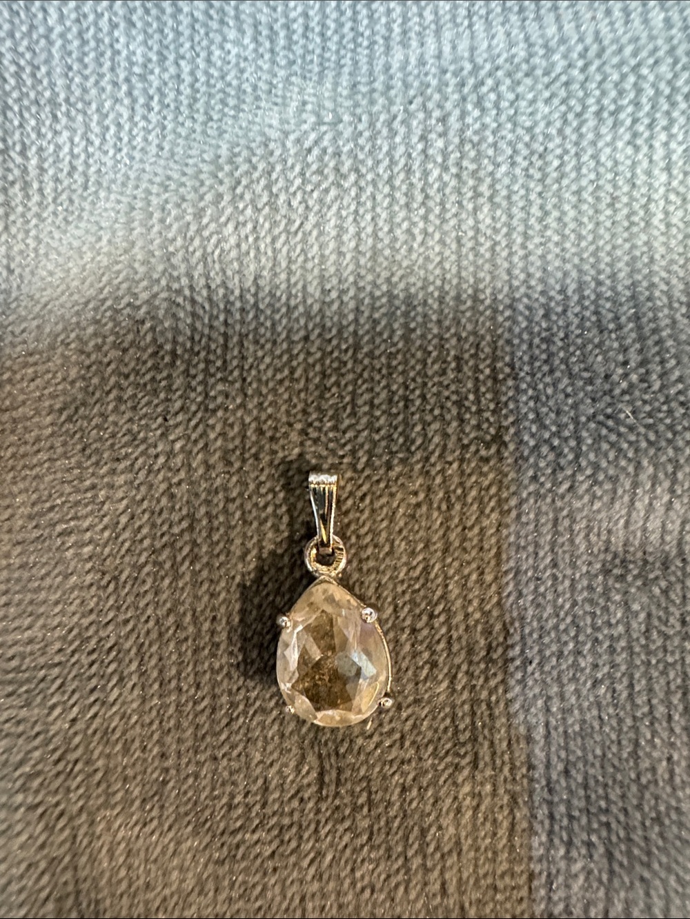 Clear Teardrop Crystal Pendant Necklace - Silver Bail
